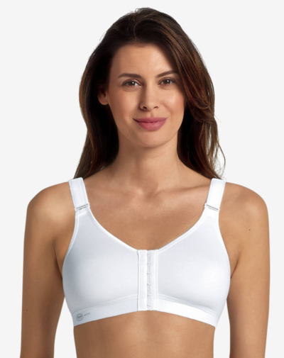 mooie witte sport bh met voorsluiting anita frontline