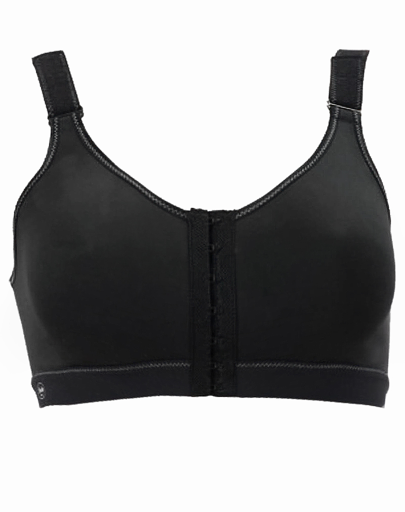 mooie zwarte sport bh met voorsluiting anita frontline
