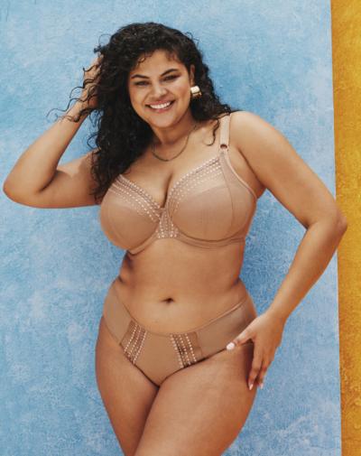 ELOMI Matilda beugelbh met side support, niet-voorgevormd 'Cafe au lait'.