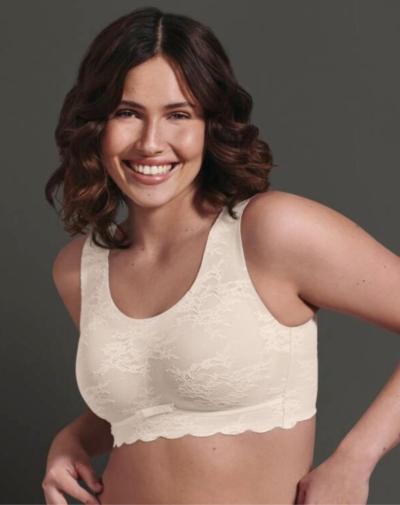 ANITA Essentials lace bralette zonder beugel, uitneembare voorgevormde cups ‘Crystal, wit’.