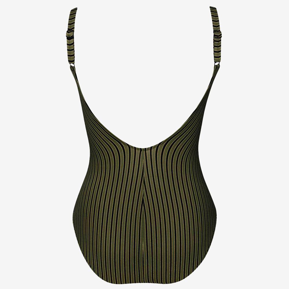 ROSA FAIA Holiday stripes licht-corrigerende badpak met beugel, niet voorgevormd 'Olijf'