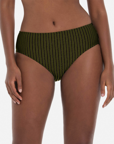 Holiday Stripes medium hoog broekje in gestreepte groene print
