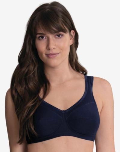 ANITA Jana katoenen bh zonder beugel, niet-voorgevormd 'Marine blauw'.