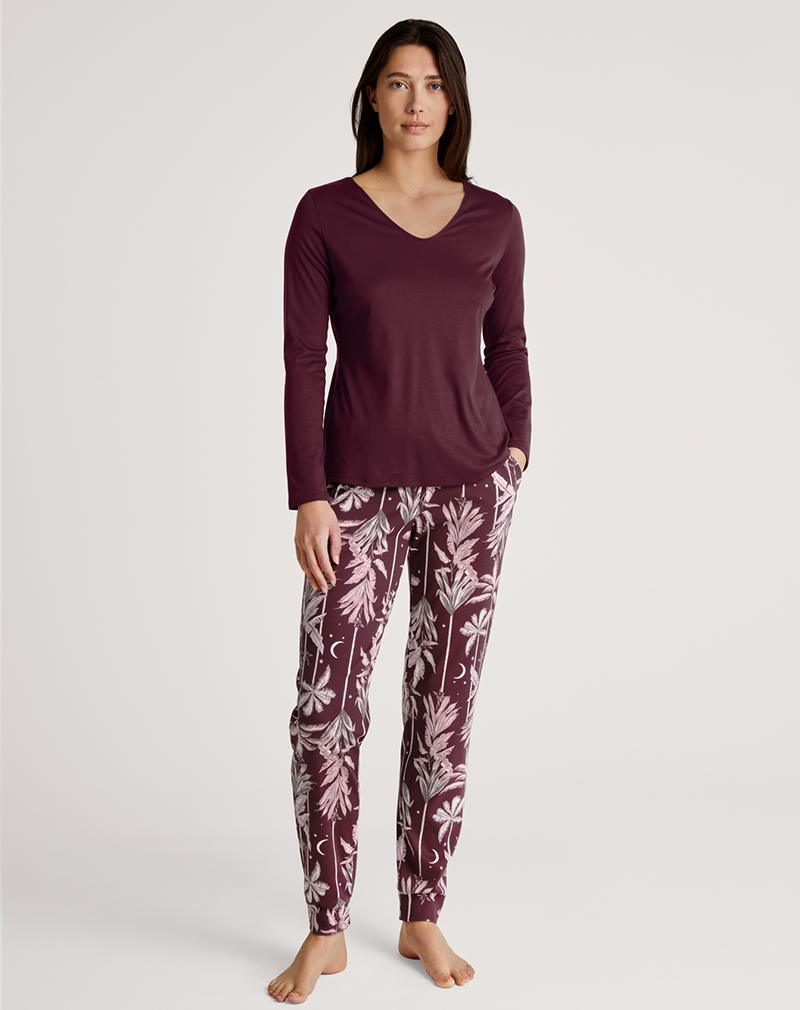 CALIDA Favourites ground lange pyjama broek 'Port royal red'