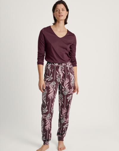 CALIDA Favourites ground slaapshirt met lange mouwen 'Port royal red'