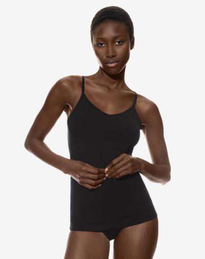 MEY Comfort cotton spaghetti top 'Zwart'