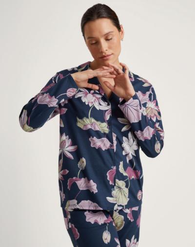 CALIDA Favourites Glow nachtshirt met lange mouwen 'Peacoat blue'