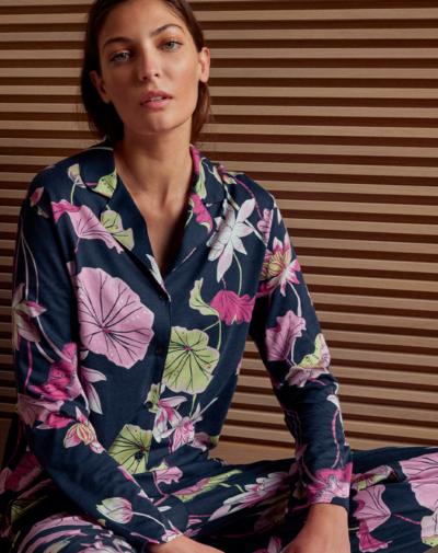 CALIDA Favourites Glow nachtshirt met lange mouwen 'Peacoat blue'