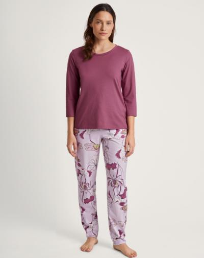CALIDA Favourites glow slaapshirt met driekwart mouwen 'Violet quarz'