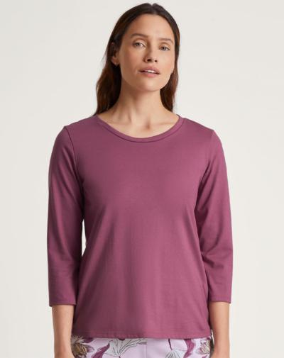 CALIDA Favourites glow slaapshirt met driekwart mouwen 'Violet quarz'