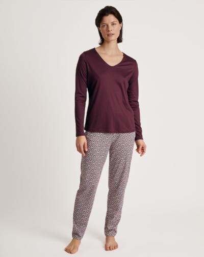 CALIDA Favourites Lavender lange pyjama broek 'Laurel green print'