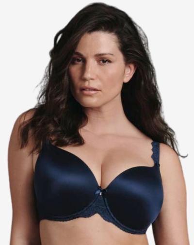 ROSA FAIA Bobette T-shirt bh met beugel, voorgevormd 'Marine blauw'.