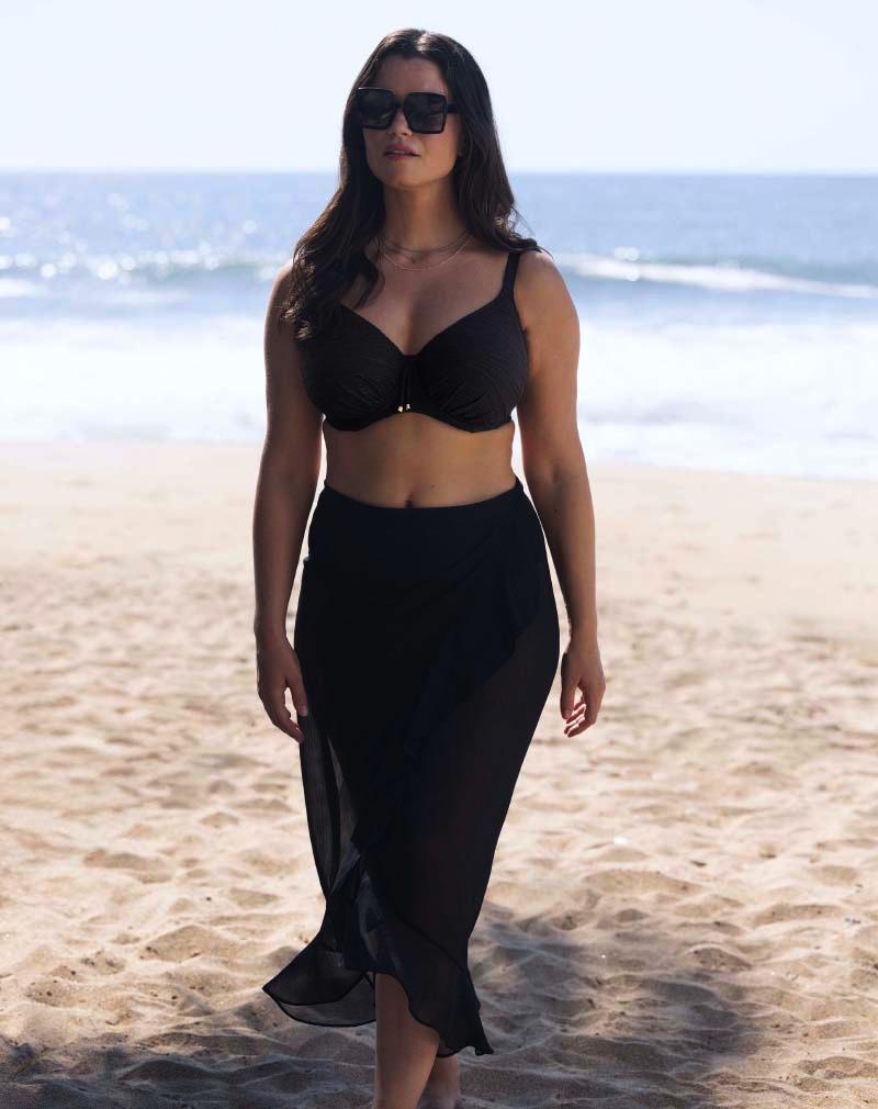 FANTASIE Beach waves pareo 'Zwart'