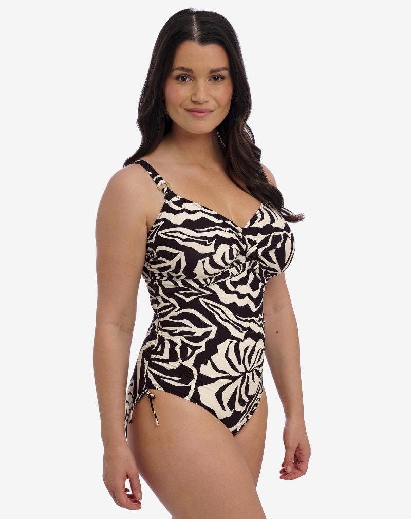 FANTASIE Aruba nights badpak met beugel, niet-voorgevormd 'Black & Cream'
