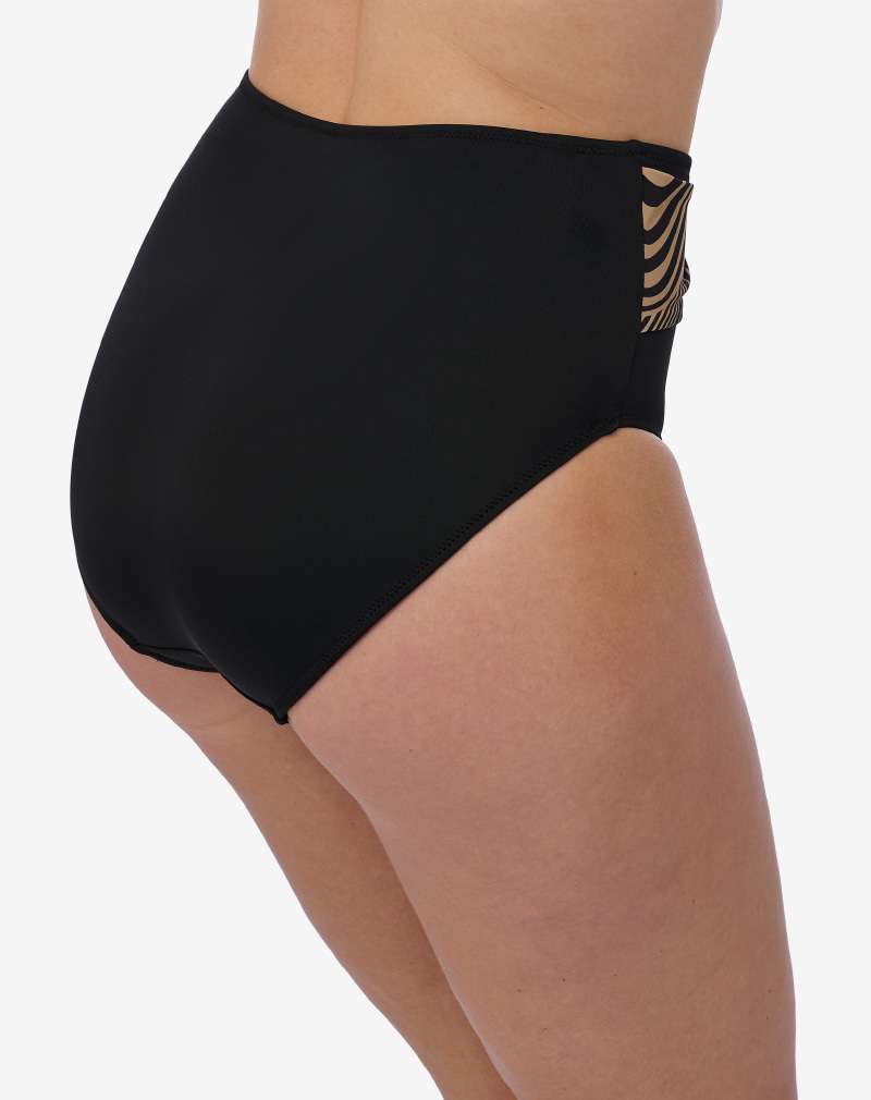 FANTASIE Pemba island high-waist bikinibroekje 'Zwart & taupe' (Mocha)