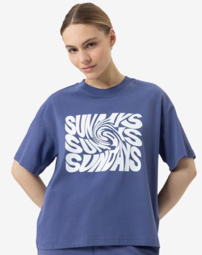 MEY Solid Love slaapshirt Astral nights blauw dat soepel om het lichaam valt