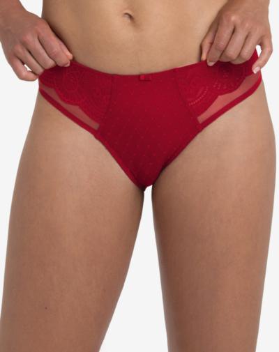 ROSA FAIA Selma shorty string rood elegante pasvorm met kant
