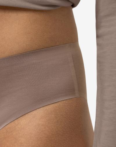MEY Invisibles mini slip Milk ’n coffee bruin zijdezacht comfort
