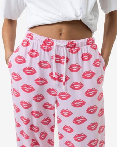 MEY Juicy Kiss pyjamabroek soft pink met trekkoord