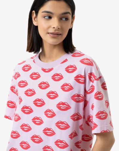 MEY Juicy Kiss nachthemd soft pink katoen met elastaan