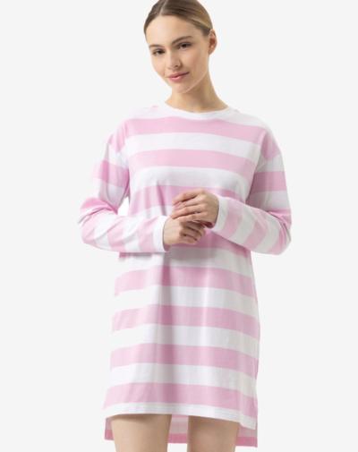 MEY Streaked Lines nachthemd soft pink zonder knoopsluiting