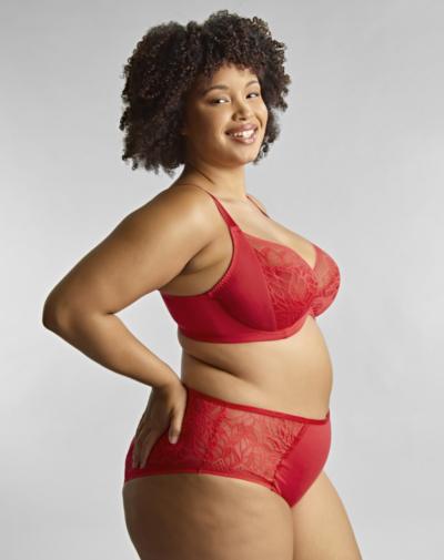 Panache Sophia bh rood met hoge zijsteun en glad silhouet