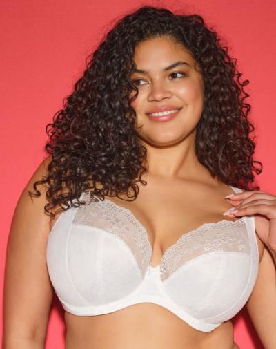 ELOMI Lucie beugelbh Wit borsten gecentreerd door side support
