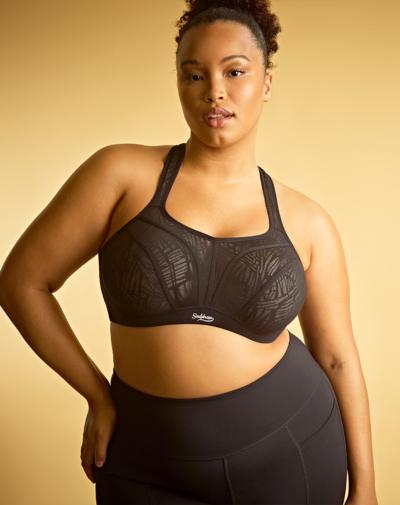 Panache Sculptresse sport-bh zwart chalk met ademend mesh-paneel