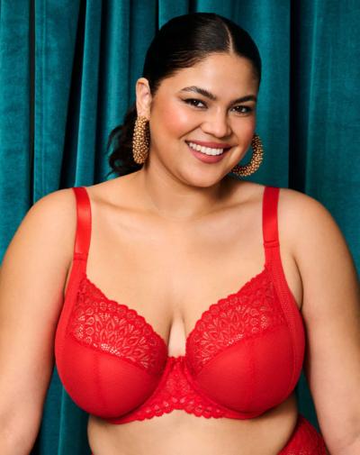 ELOMI Tiernie plunge beugelbh Rood side support niet-voorgevormd