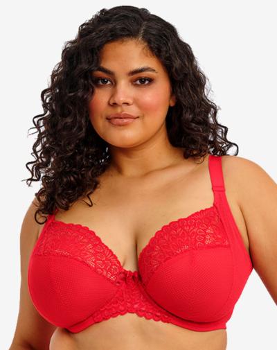ELOMI Tiernie plunge beugelbh Rood comfortabele bh voor grote maten