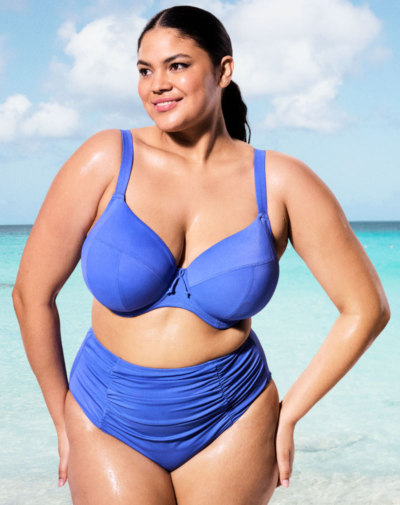 ELOMI Plain Sailing high waist bikinibroekje Azure voor curvy vrouwen