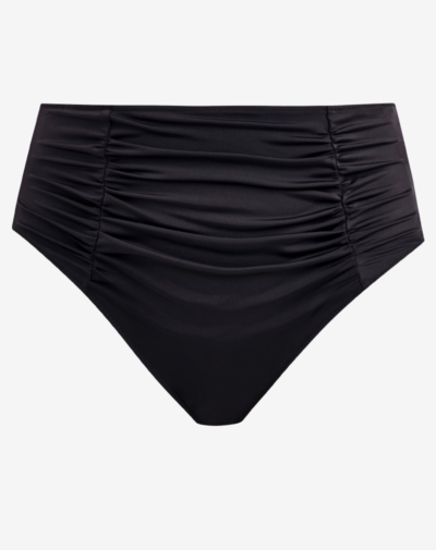 ELOMI Plain Sailing hoog bikinibroekje zwart met flatterende hoge taille