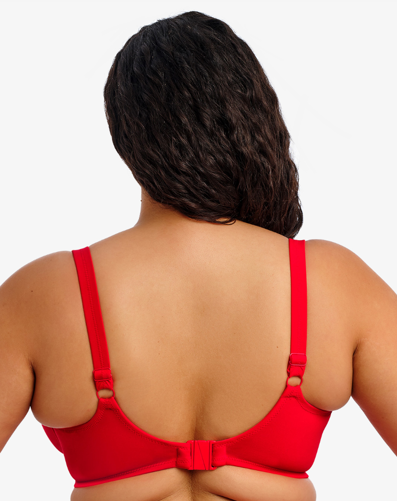 ELOMI Plain Sailing plunge bikini Lava rood niet voorgevormd voor grote cupmaten