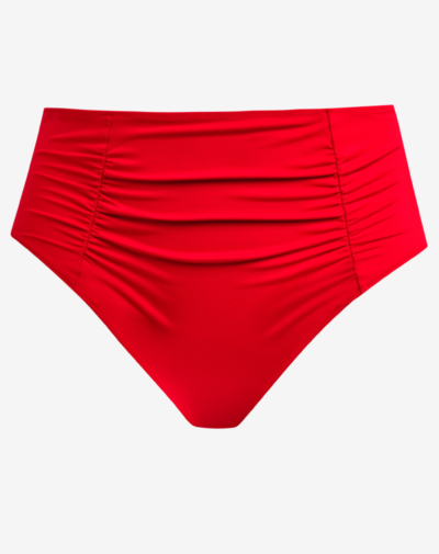 ELOMI Plain Sailing high waist bikinibroekje Lava rood met extra bedekking