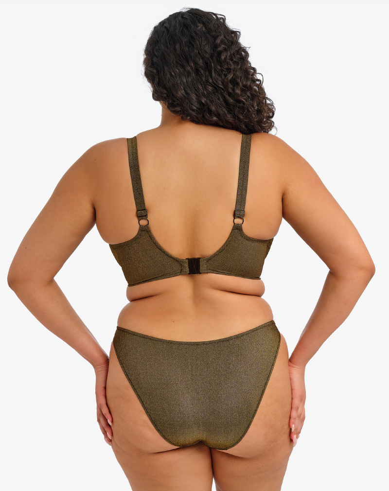 ELOMI Sunset Shimmer UW plunge bikini Gold Rush met stabiele onderband