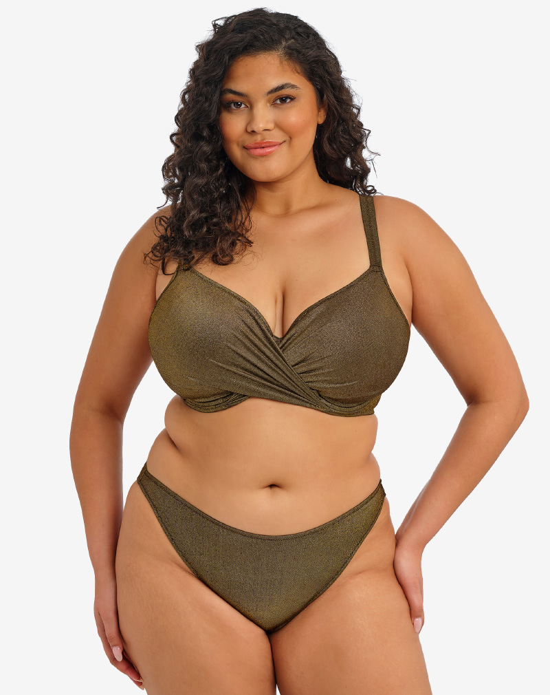 ELOMI Sunset Shimmer bikini top Gold Rush met flatterend silhouet