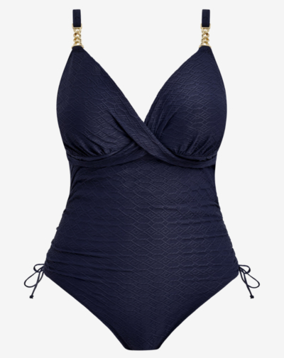 FANTASIE Azores badpak marine blauw met luxe structuurstof
