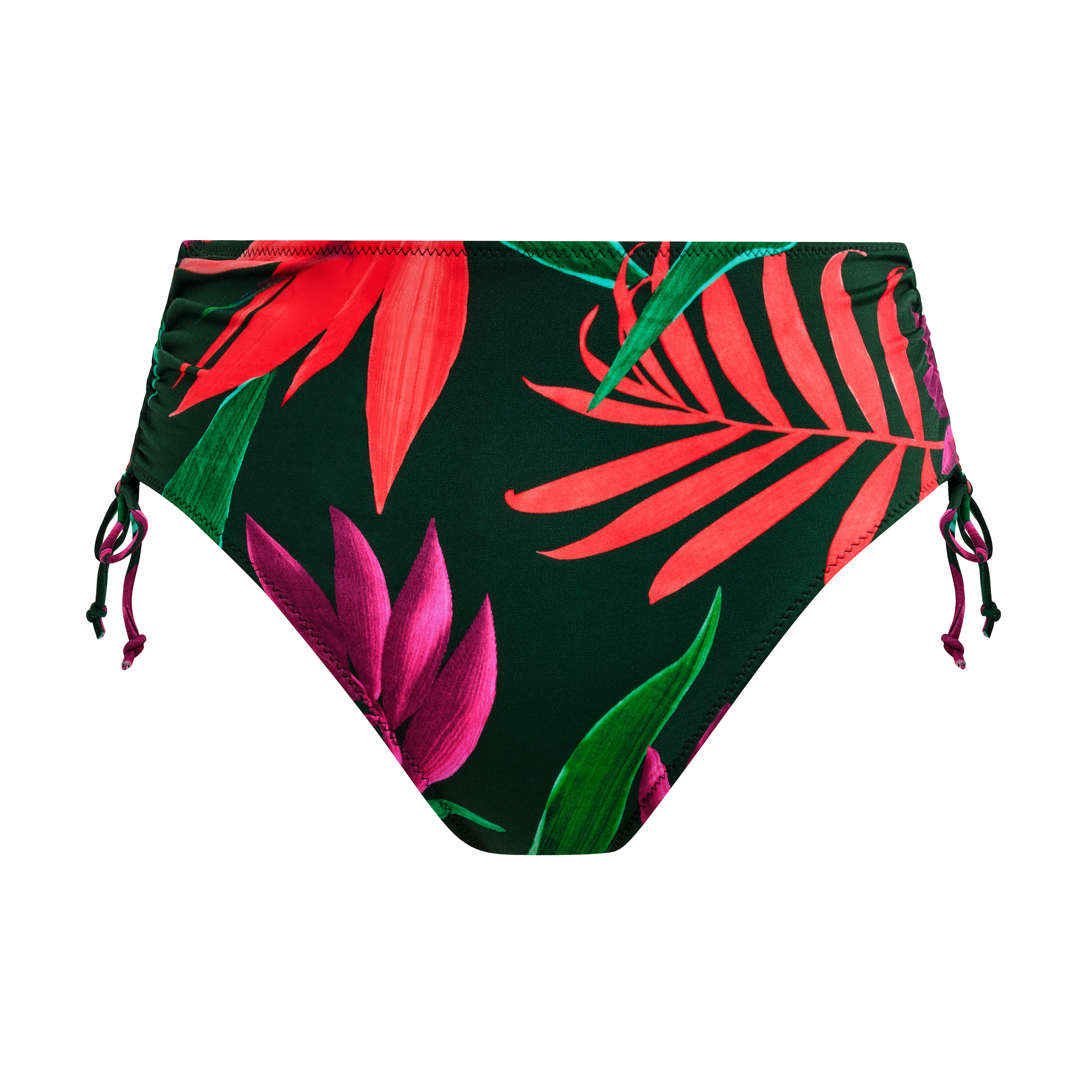 Fantasie Pichola bikinibroekje hoge taille tropische print groen rood