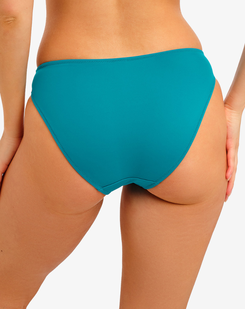 Freya Jewel Cove mid rise bikini broekje Plain Moonlight teal met comfortabele dekking aan de achterkant