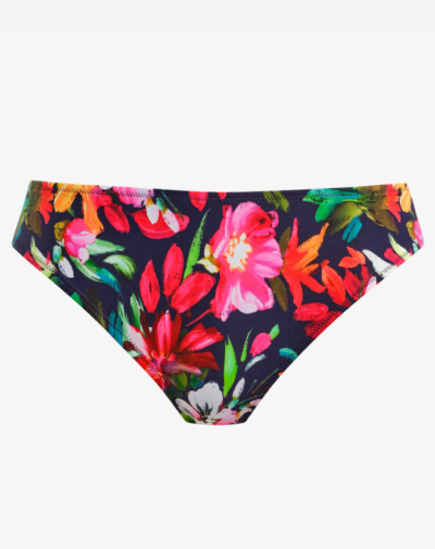 Freya Kailua Shores mid rise bikini broekje Midnight met tropische bloemenprint en middelhoge taille voor comfortabele bedekking