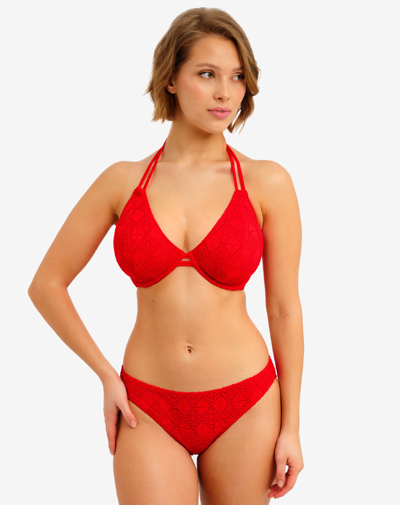 Freya Nomad Nights mid rise bikini broekje Lava rood comfortabele taillehoogte