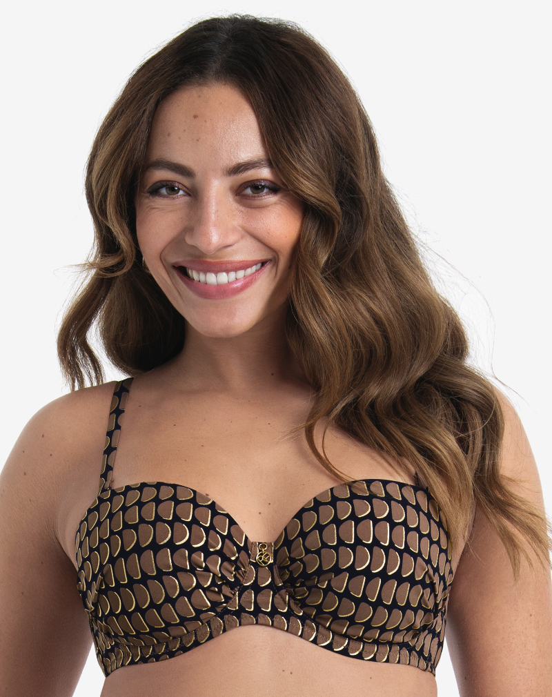 ROSA FAIA Cosima bandeau bikini met beugel sterke ondersteuning Java beach