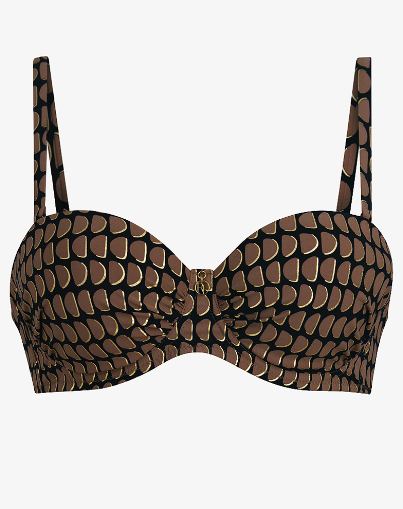 ROSA FAIA Cosima bandeau bikini met stevige ondersteuning grote cupmaat Java beach