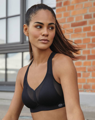 ANITA Air Control X DeltaPad sport bh zwart met V decolleté en sportieve uitstraling