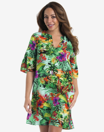 ANITA Loja strandjurk dames tropische bloemenprint Paradise island
