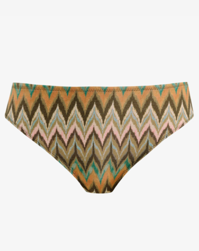 FREYA Arizona wave mid rise bikinibroekje Vista middelhoge taille comfortabele pasvorm zigzag print met glans