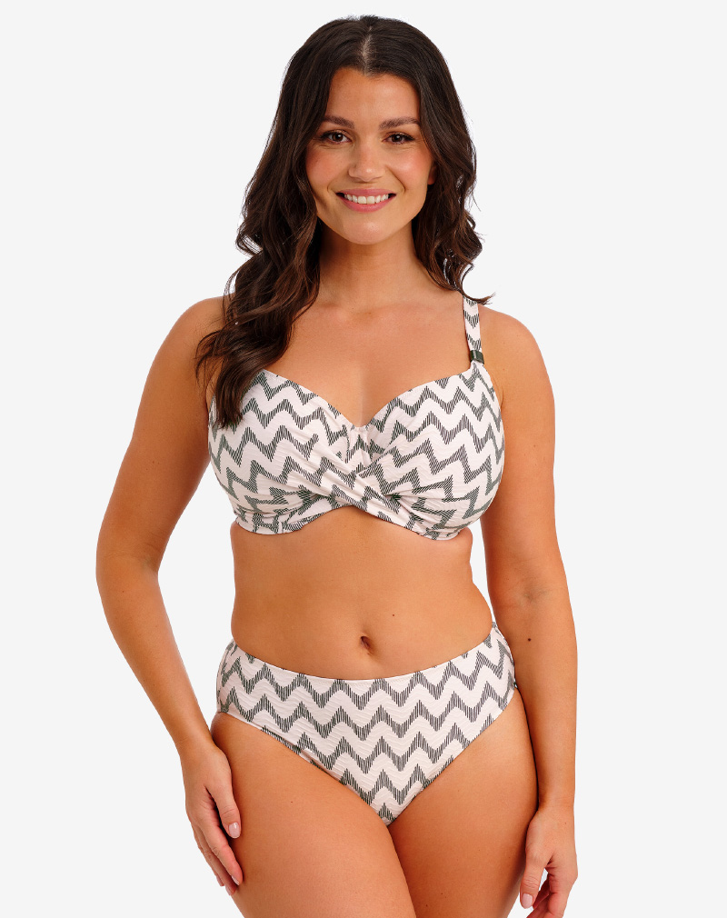 FANTASIE Vanuatu bikini top Creme noire niet voorgevormd natuurlijke vorm en stevige pasvorm