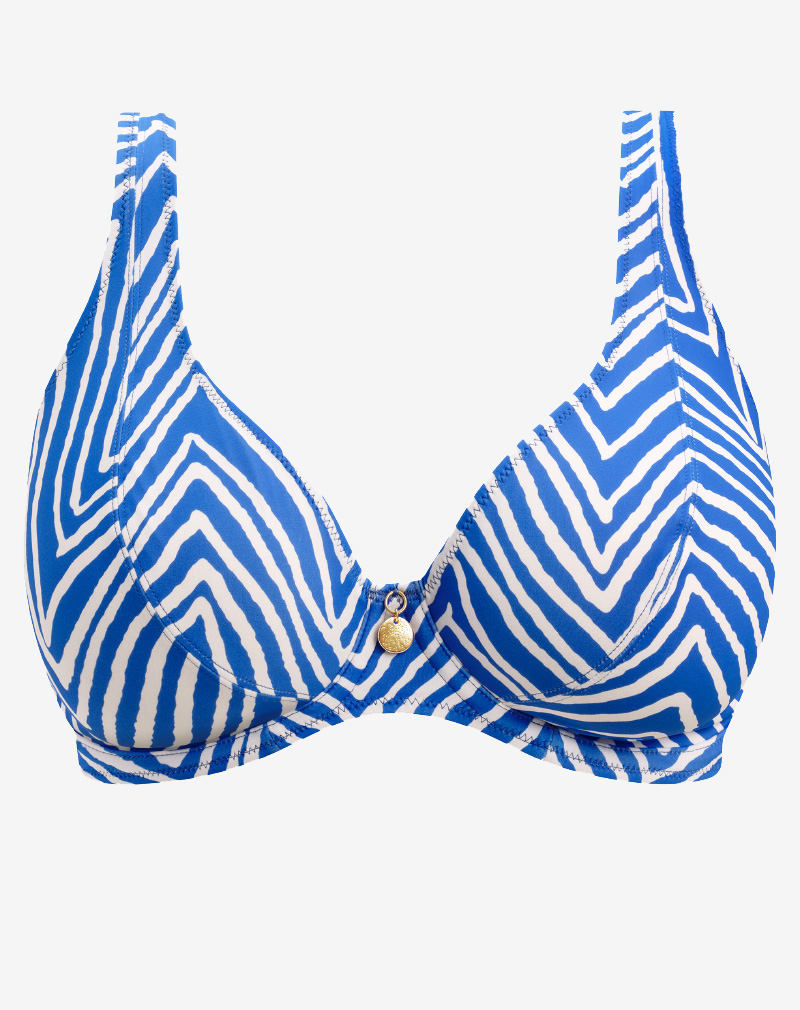 FREYA Fiji Falls bikini top Ocean blue niet voorgevormd plunge model met mooi decolleté