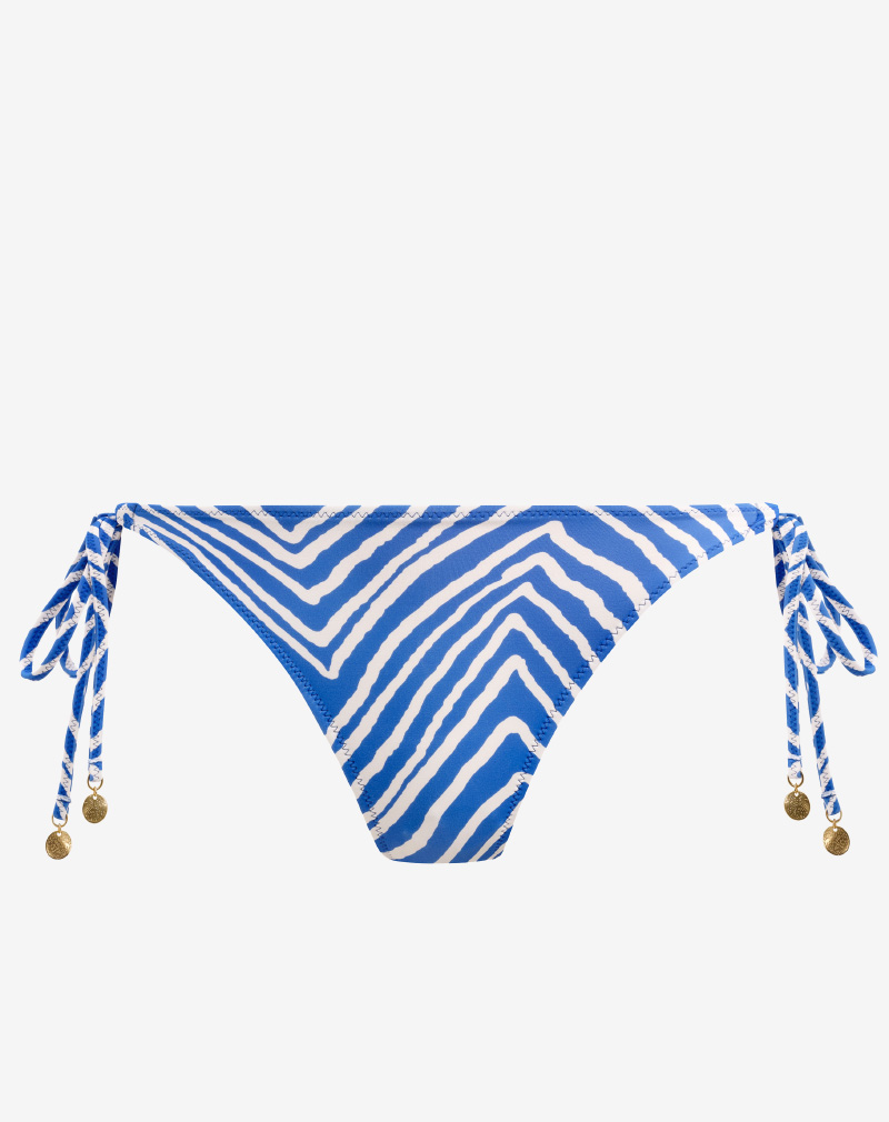 FREYA Fiji Falls bikinibroekje Ocean blue dames bikini met touwtjes en grafische print