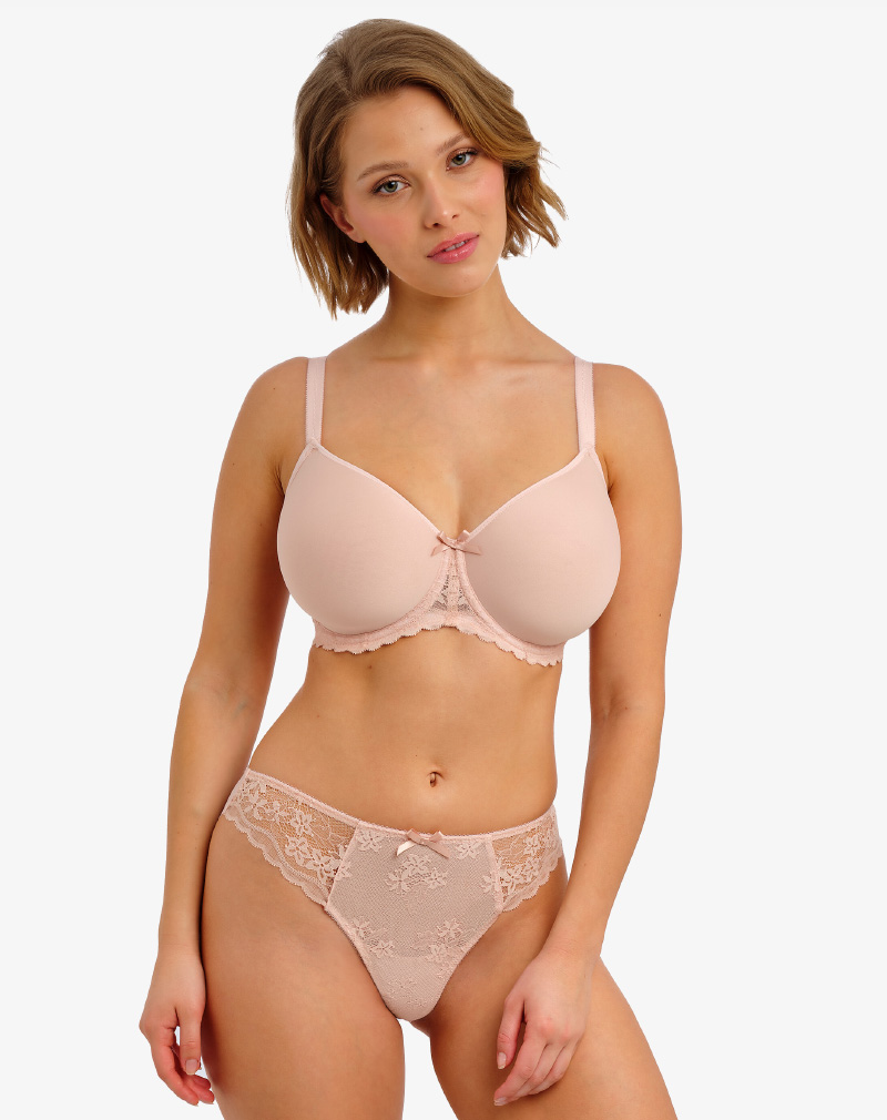 FREYA Quinn T-shirt bh Cameo met beugel geeft lift en stabiliteit voor vollere borsten